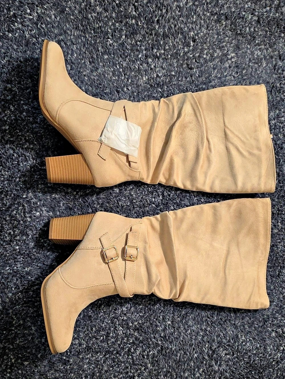 Block Heel Tall Boots in Brown